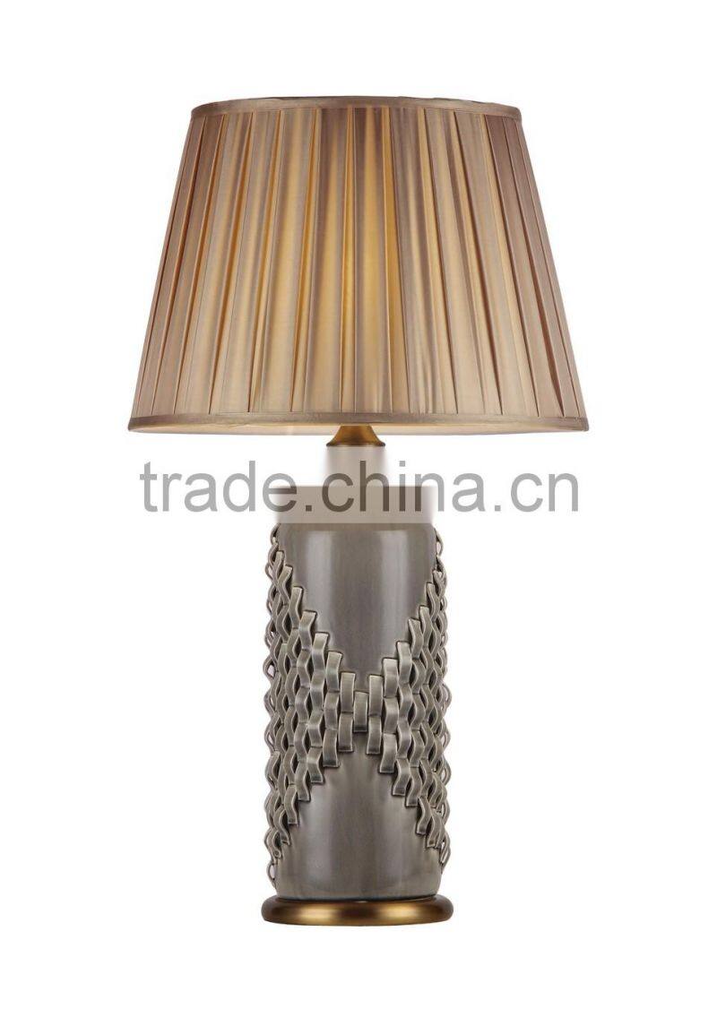BISINI Antique Rattan Pattern Desk Lamp