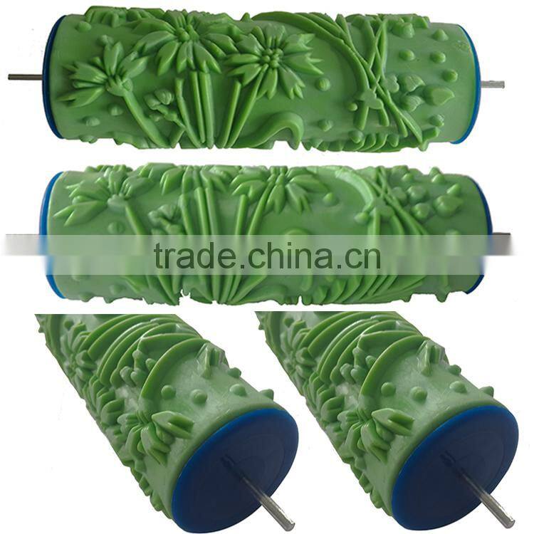 Green Color Soft Rubber Roller Paint Brush Roller Pattern Paint Roller