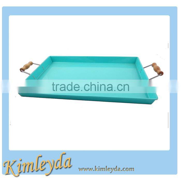 square beer serving tray in blue color