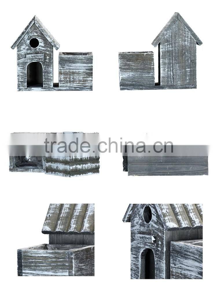 Wood Flowerpot House Planter Succulent Creative Handmade Flower Pots