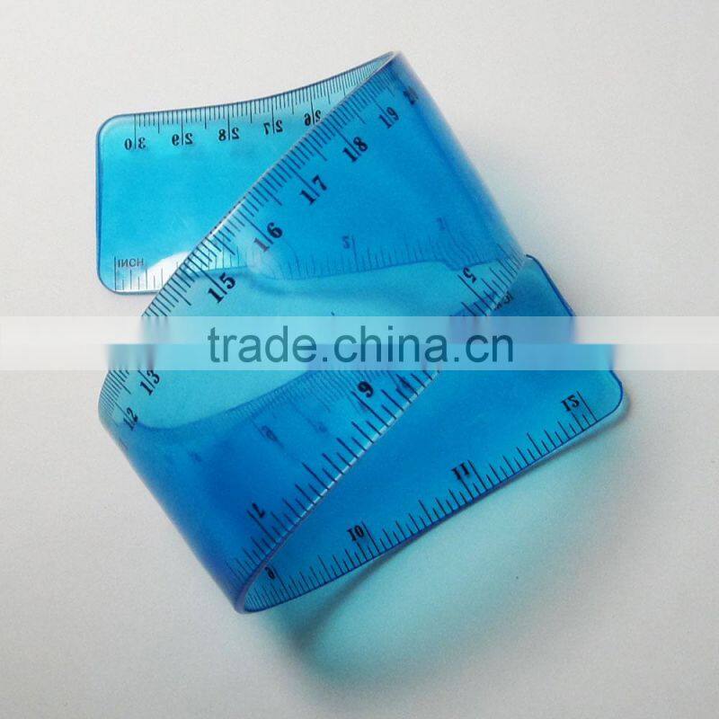 New designer 30cm rolling clear PVC flexible scale ruler