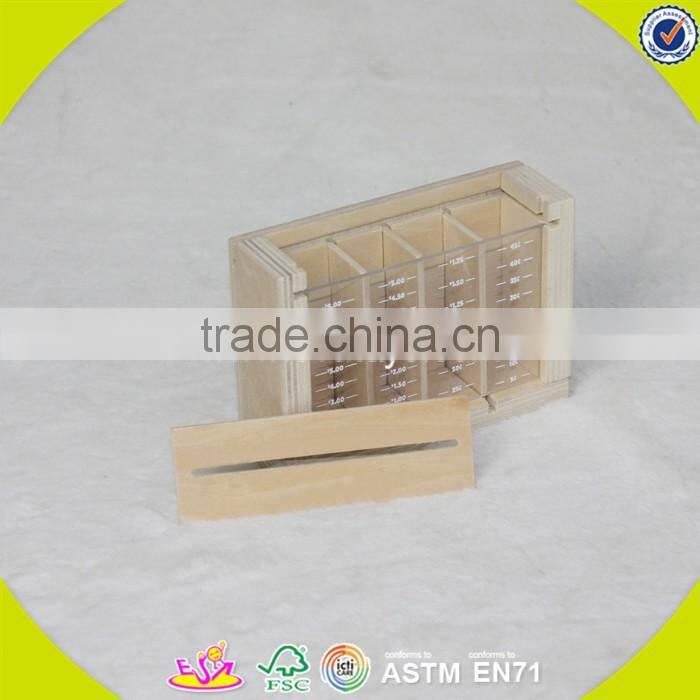 2017 new fashion children toys wooden coin bank W03B050