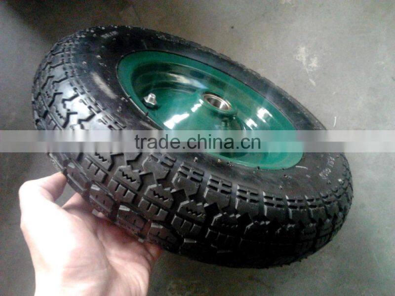 Pneumatic wheel with steel rim 3.50-7