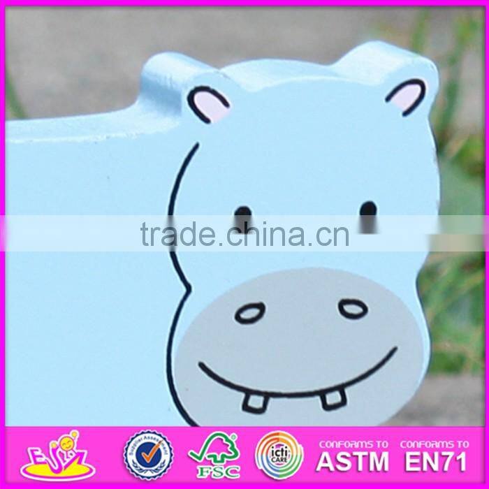 2017 New products kids animal toy wooden toy wheels W04A317