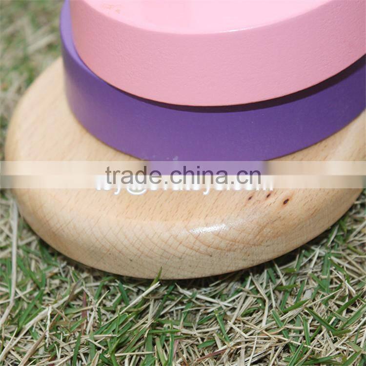 Best design colorful rainbow tower wooden baby stacking toys W13D110