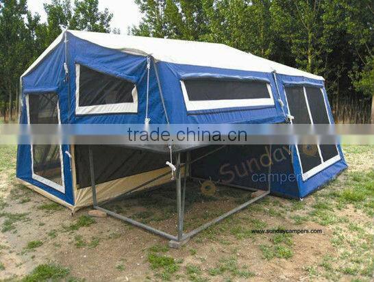 4x4 roof tent stainless steel kitchen Mini camper trailer tent for self-driving travelling