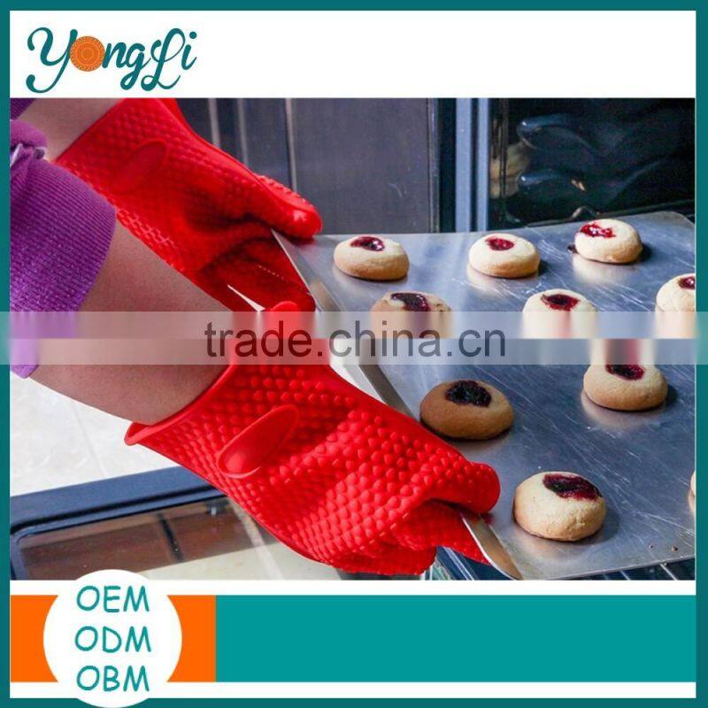 Amazon Top Selling Products Great for Kitchen Cooking Grilling Heat Resistant Silicone Gloves 5 Fingers Design BBQ Gloves