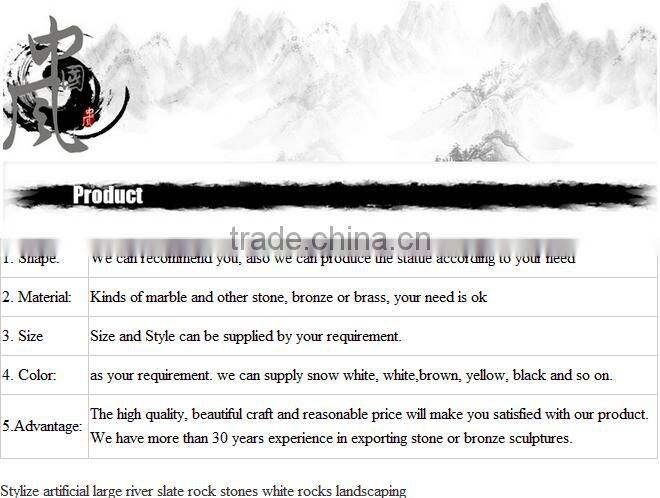 Factory design Stylize artificial large river slate rock stones white rocks landscaping