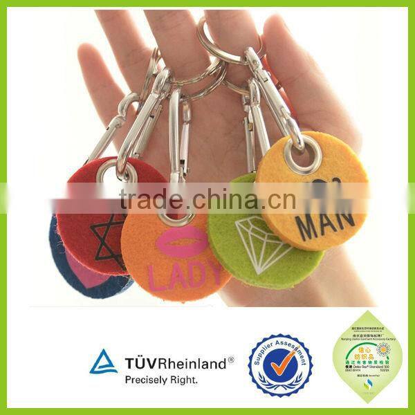 Cheap custom lanyard key tags embroidered keychains