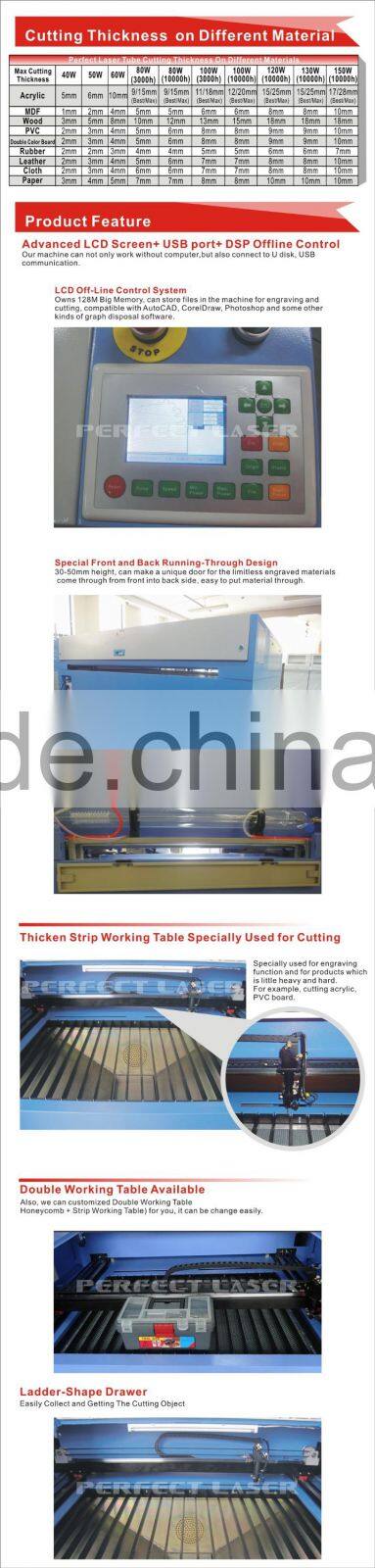 2015 China Machinery Stone Plexiglass plastic MDF Crystal Wood Acrylic Plywood Glass laser cutting machine 9060