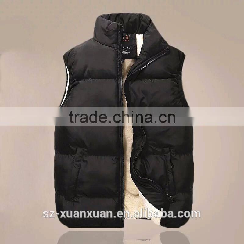 2016 custom winter warm casual thick down jacket waistcoat for men design