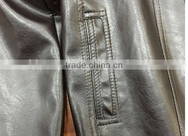 Mens black PU jacket stock