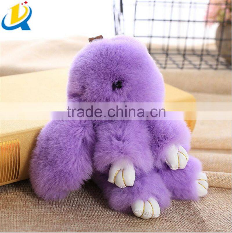 Wholesale Luxury hot sale colorful mink fur novelty rabbit keychain