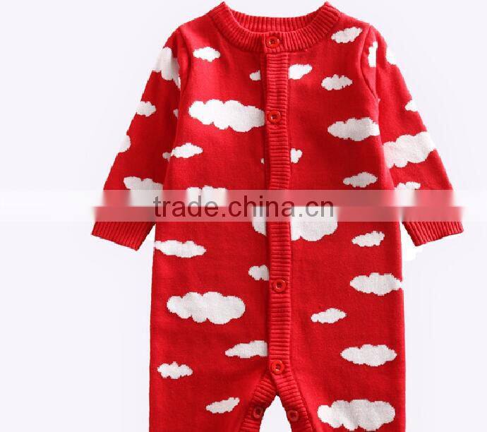 western infant toddler baby cotton knitted jumper romper with hat
