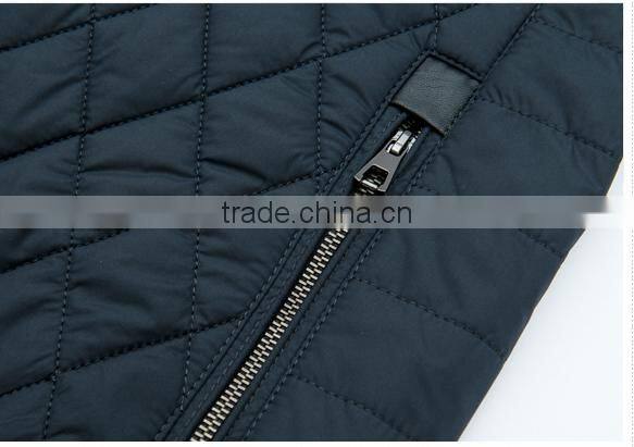 New Design Men Business&Leisure Wearing Stand Collar Simple Quilted Padding Jacket