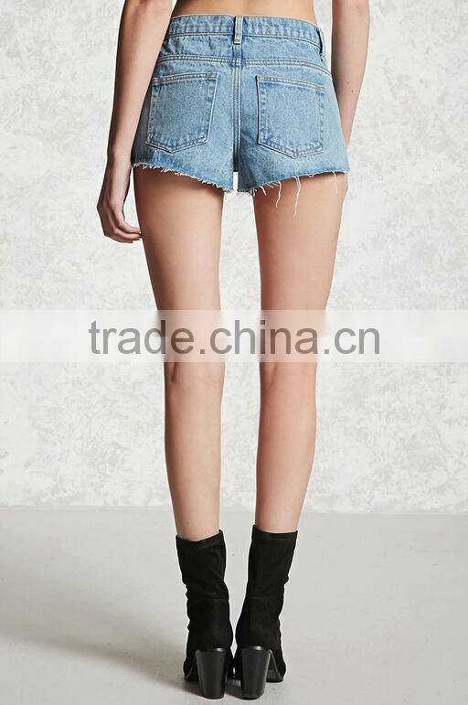 2017 floral printing jeans shorts high waisted denim shorts custom