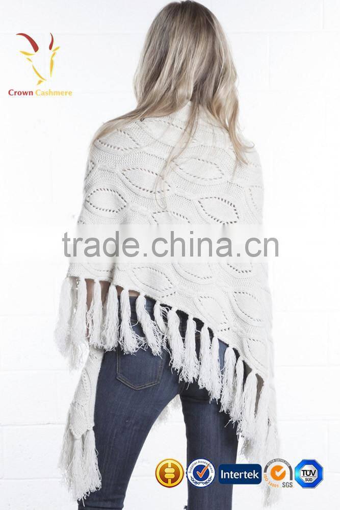 Wholesale Ladies Knitted Wool Poncho