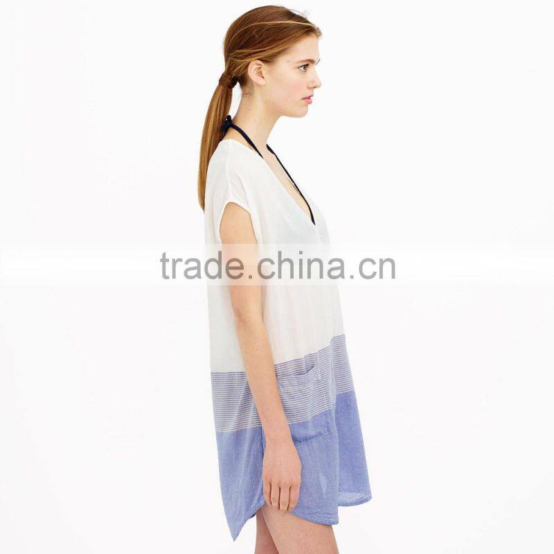 pocket women sexy romantic sleepwear in metallic stripe