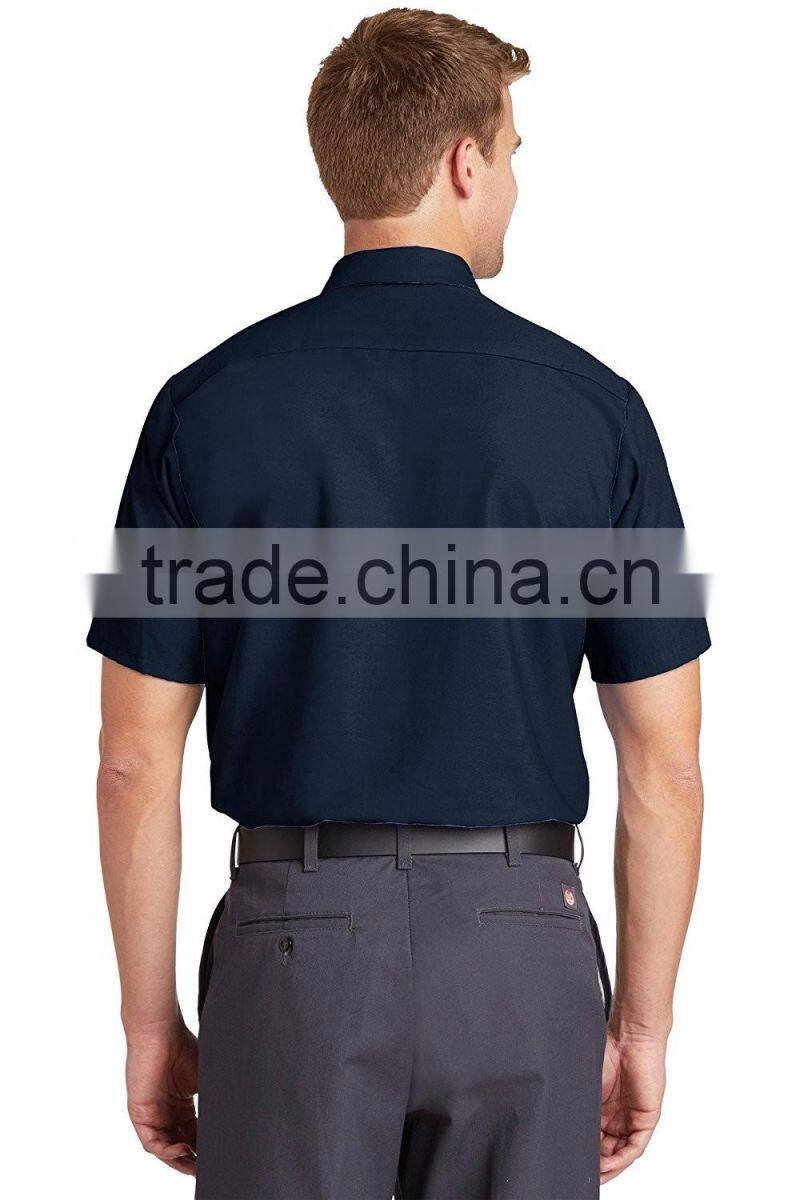 Factory Custom Logo Short Sleeve Shirt Uniform Work Clothes Cotton Mechanic Workwear In Baoding