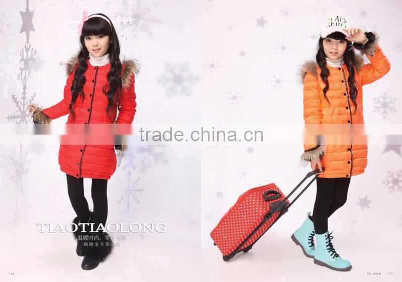 Cute funny new style fleece winter girls jacket