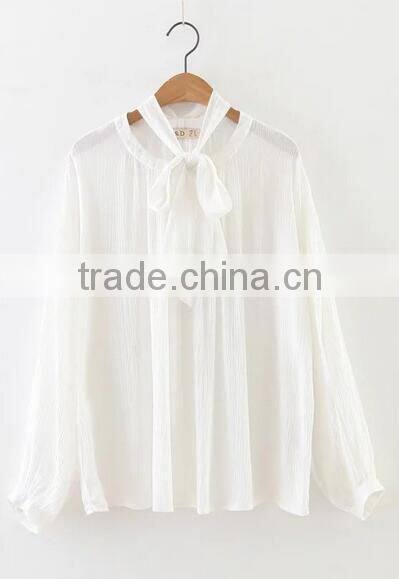 Runwaylover EY2356B Hot Sale 2017 Ladies Elegant Stand Collar Loose Blouse