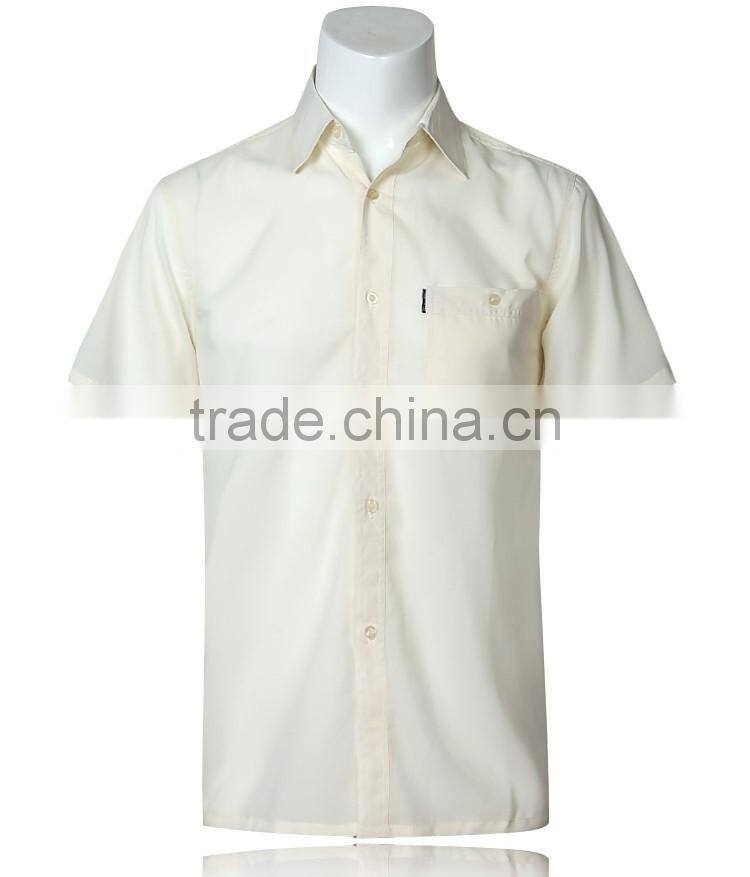 Juqian custom High quality mens plain pure soft textile cotton colors short sleeve work shirt