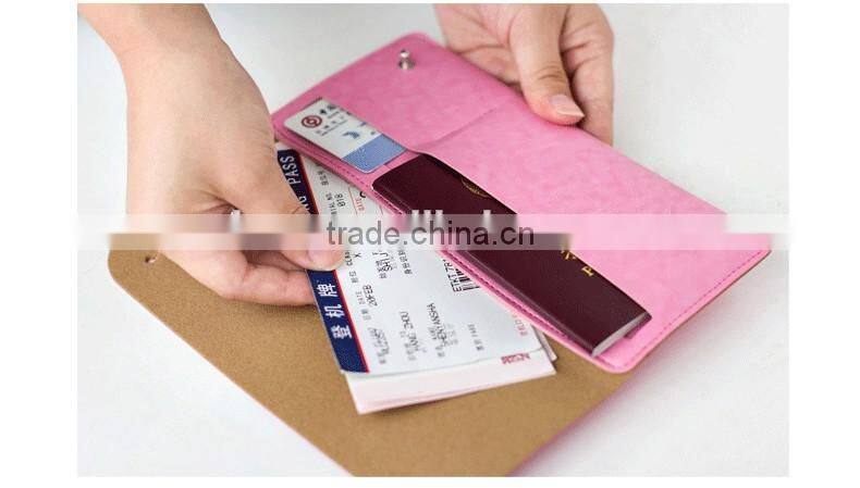 Large capacity multifunctional card bag PU leather passport storage handbag customized Logo