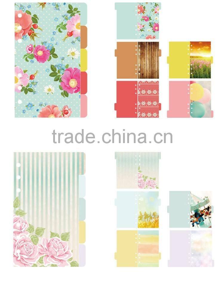 A5/A6 art paper 4/1C printing custom planner index page 6 holes planner internal page