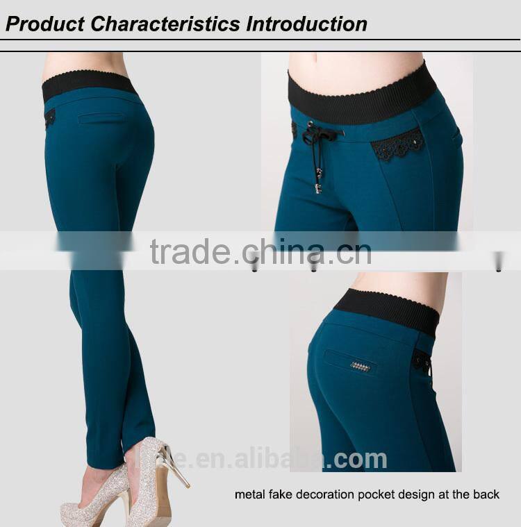 Fashionable cheap casual black women tight pants
