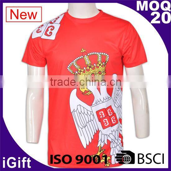 BSCI/ISO9001 Factory Dry fit Breathable fabric Italy sublimation Ink Hotsale cheap custom sports t shirts