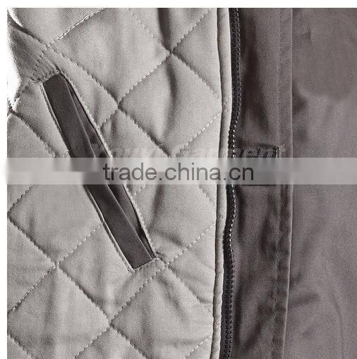 men dark grey flame resistant insulated parka