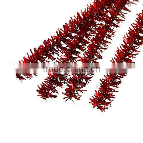 Top Quality Red Christmas Chenille Stick Pipe Cleaner Craft 30cm