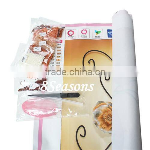 Multicolor Flower Pattern Embroidery Diamond &Rhinestone Painting DIY Kit Cross Stitch For Living Room