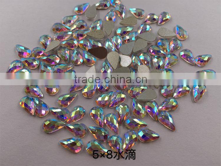 clear various shapes non hot fix foiled back rhinestones for nail art