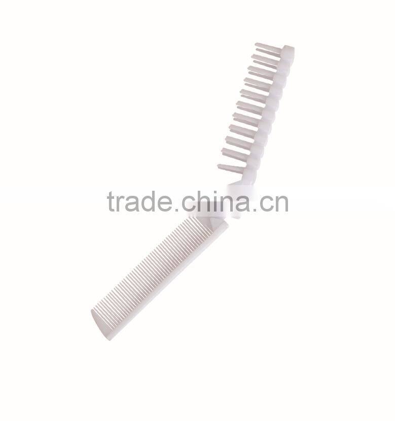 folding pocket hair comb for travel and hotel use