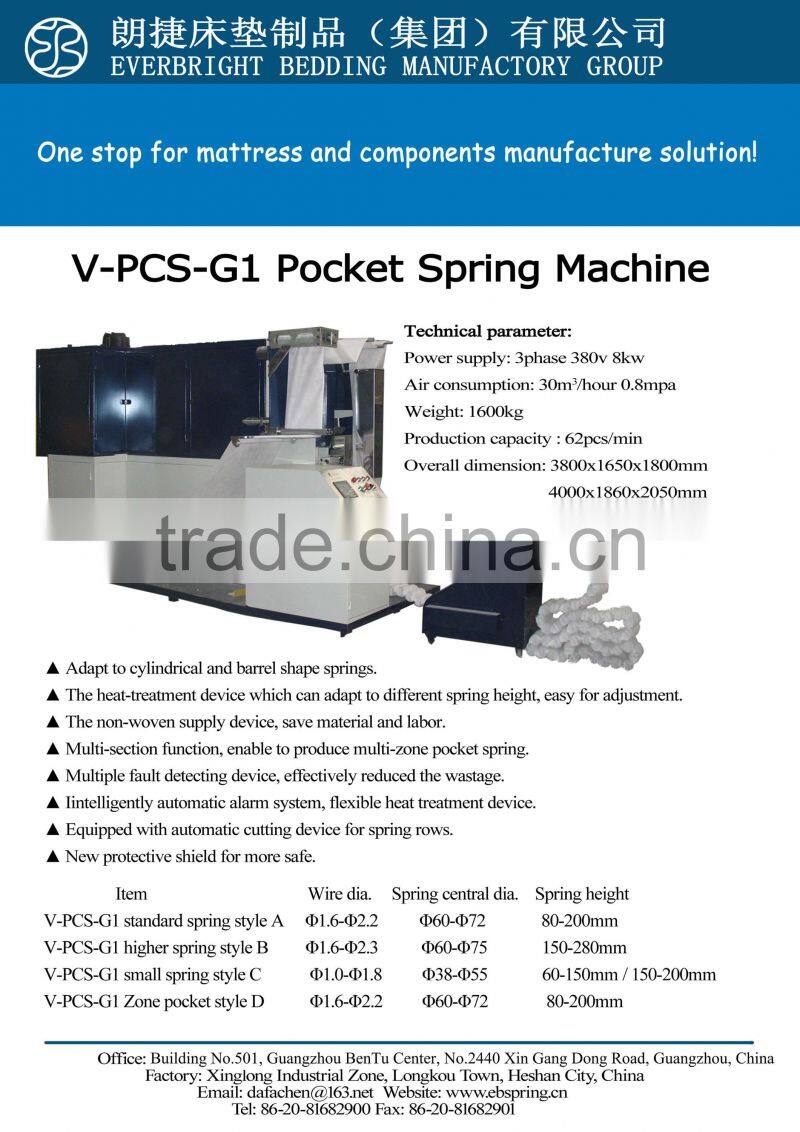 CNC Digital Full Automatic Mattress Spring Making Machine / pocket spring making machine