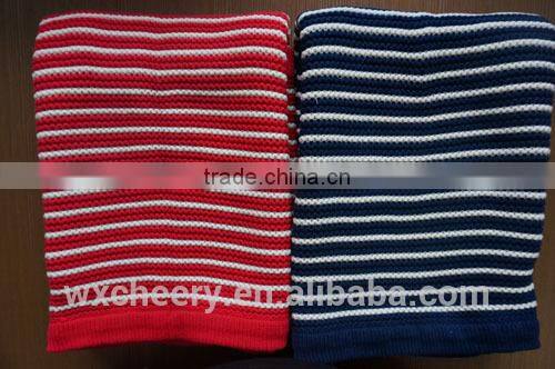 super soft cotton/polyester acrylic knitted blanket