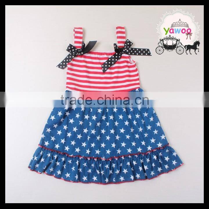Yawoo 2016 latest navy polka dots july 4th smocked dress designs teenage girls