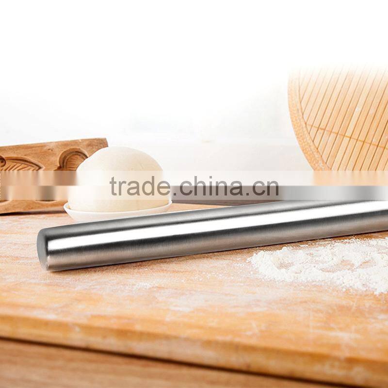 New design food grade french stainless steel rolling pin for bakery, pizza