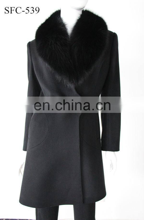 wholesale anti-pilling pure Cashmere long coat with small MOQ