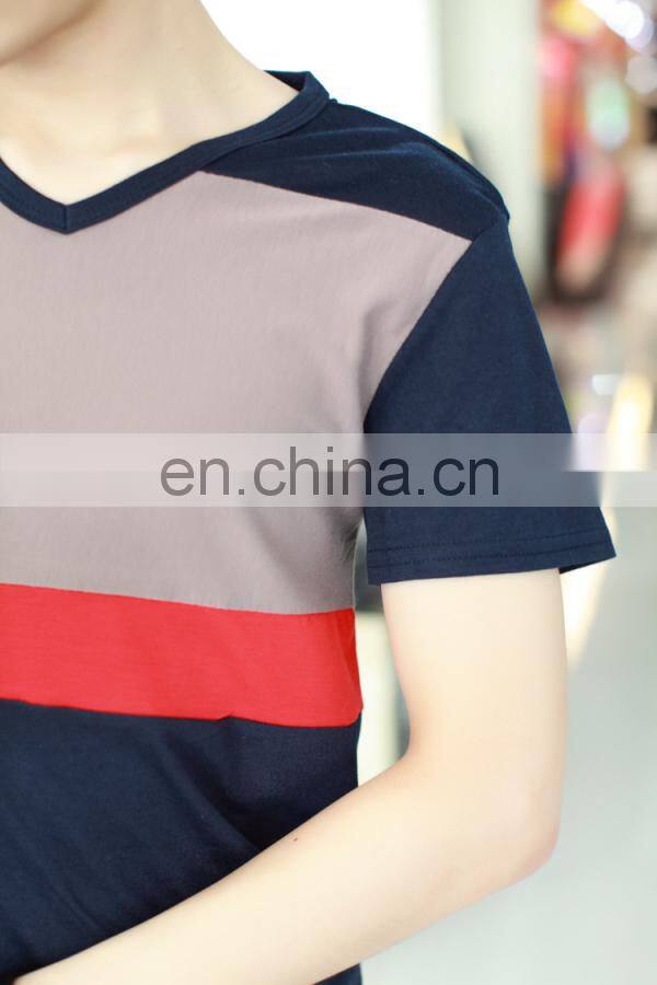 Peijiaxin Casual Style New Design Bulk V-neck Three-colored Cheap Promotional T shirt
