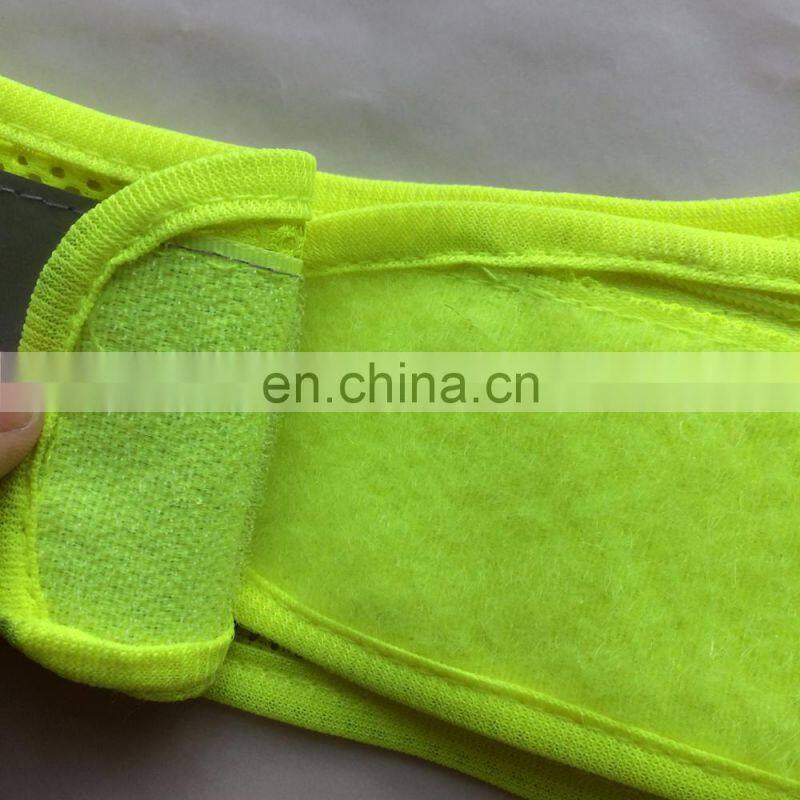 2017 wholesale night yellow mesh reflective running vest with pocket