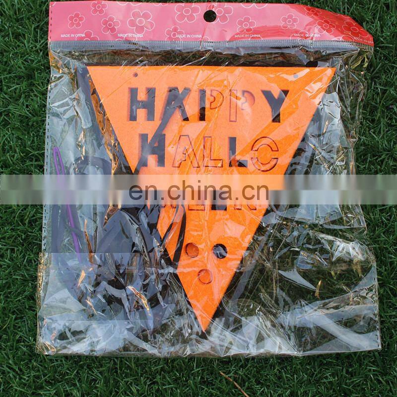 Wholesale promotion Halloween hanging decorations banners funny cheap letter pumpkin felt pennant string flags MFJ-0031
