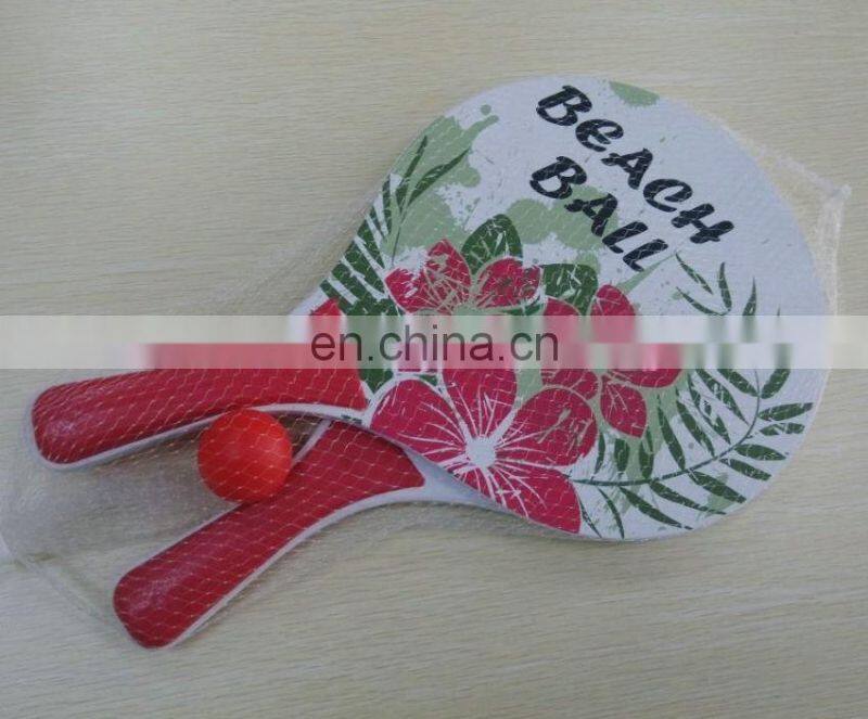 Great For Summer fun Beach Tennis Wooden Paddle Game Set Racquet and Ball Game