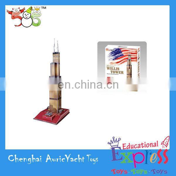 kids educational paper building blocks toys,paper puzzle games,jigsaw puzzle games,3D puzzle for the sky tree in Japan ZH0904907