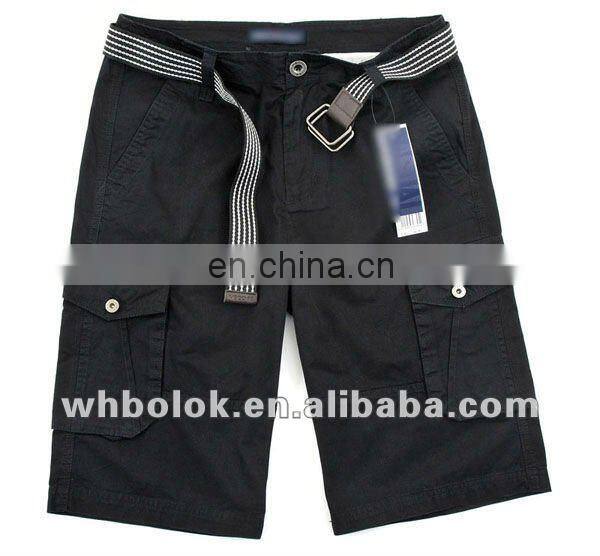 Customized Mens short cargo pants with muli pockets cotton twill pants for men