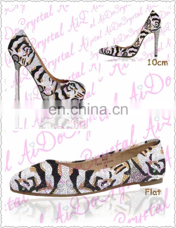 Aidocrystal black and white 12cm high heels Party queen Big size 2015 new design italian shoe and bag set
