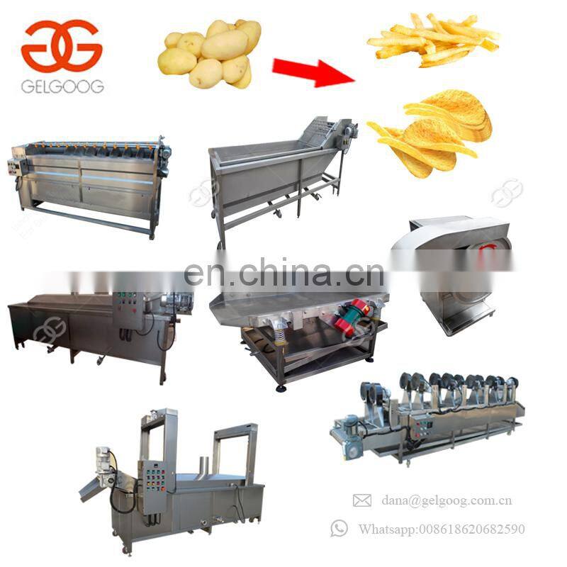 Factory Price Stainless Steel French Fries Equipment Automatic Potato Chips Making Machine Price For Sale