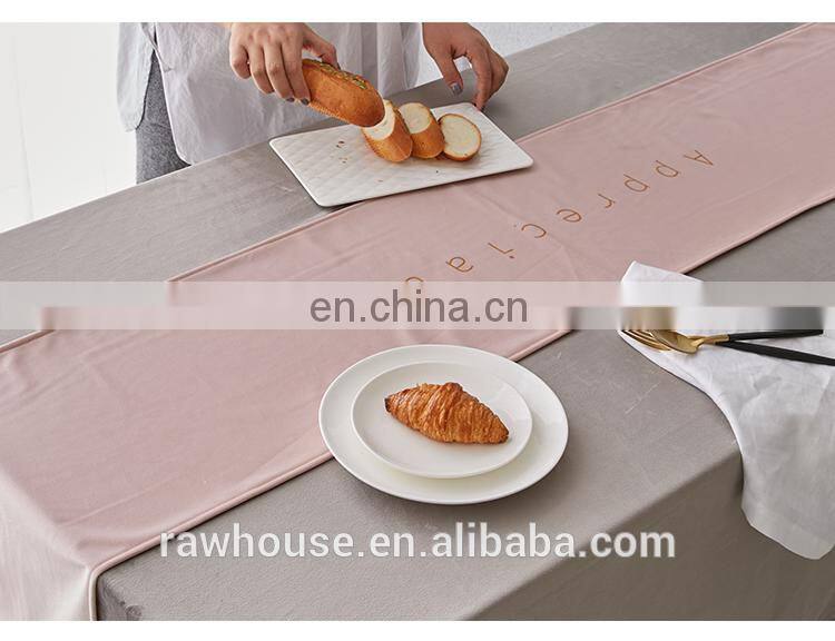 RAWHOUSE brozing words velvet table cover polyester table cloth