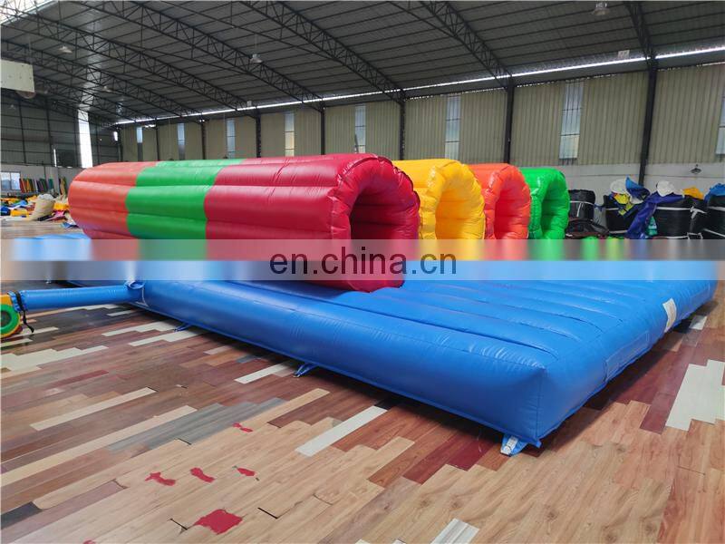 4 lanes different colors Mobile pop up team sports inflatable climbing entrance tunnels for kids